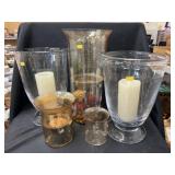 (5) Glass Candleholders