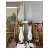 (2) Milk Glass Mantle Lights