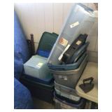 Large Lot of Plastic Storage Totes and Lids