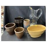 Glass Pitcher, Stoneware Storage Crocks, Food Mold