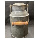 Gray Agateware Cream Pail