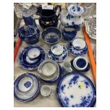 Damaged Flow Blue and Transferware China