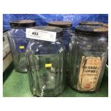 (5) Necco Glass Canisters