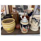 German Beer Steins and Stoneware