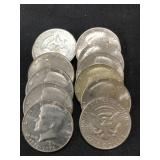 (13) Post-1964 Kennedy Half Dollars