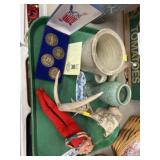 Pottery Vase, Stoneware Crock, Antlers