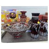 Ruby Etched Glassware