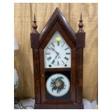 Reverse Painted Steeple Clock