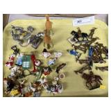 Miniature Porcelain Figurines, Cast Lead Soldiers