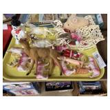 Celluloid Animals with Christmas Decor