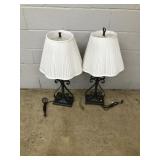 (2) Modern Scrolled Metal Table Lamps