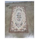 Vtg. Floral Hooked Rug