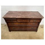 Antique Victorian Marble Top Chest of Drawers