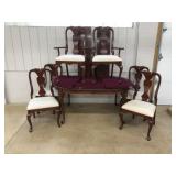 7 Pc. Mahogany Queen Anne Style Table & Chair Set
