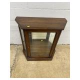 Lighted, Mirrored Back Floor Curio Cabinet
