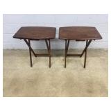 (2) Folding Wooden Hostess Tables