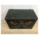 Wood Box w/ Later Paint Decoration