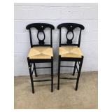 (2) Modern Rush Seat Bar Stools