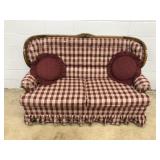 Upholstered Sofa w/ Oak Frame