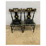 (2) Paint Decor. Vtg. Side Chairs