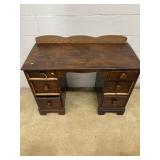 Pine Vtg. Double Pedestal Desk
