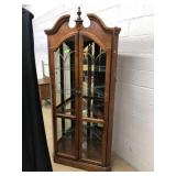 1 Pc. Corner, Mirrored Back Lighted Curio Cabinet