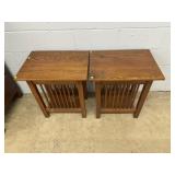 (2) Craftsman Collection Mission Style Oak End Tab
