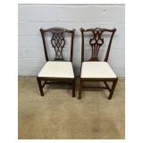 (2) Early Chippendale Slipper Seat Side Chairs