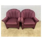 (2) Rowe Barrel Back Upholstered Arm Chairs