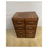 Vtg. 8-drawer Oak Cabinet