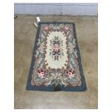 Vtg. Hooked Floral Rug