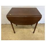 Mahogany 1-drawer Drop Leaf End Table
