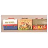 (3) 1960s Domed Lunchboxes