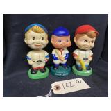 (3) 1960s Baseball Bobbleheads Junior League