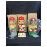 Set of 3 1960s Baseball Bobbleheads w/ Boxes