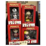 4 Peanuts Holiday Bobbleheads MIB
