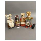 4 Vintage Bear Battery Op Toys