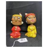 (2) 1960s Smoking Indians Bobbleheads