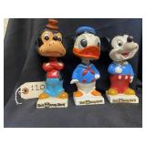3 Walt Disney World Bobbleheads White Base