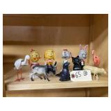 10 Vintage Animal Bobbleheads Plastic