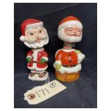 (2) 1950s to 60s Santa Claus Bobbleheads