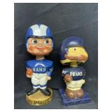 (2) 1960s Football Bobbleheads Bears Rams