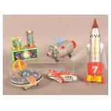 5 Modern Tin Litho Space-Related Toys