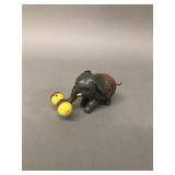 Early Tin Wind-Up Elephant with Dumbbell