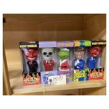 5 Wacky Wobbler Bobbleheads w/ Boxes