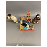 4 Vintage Battery Op Tin Toys