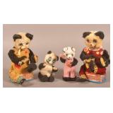 4 Vintage Panda Battery Op and Wind-Up Toys