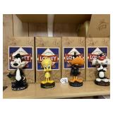 4 Looney Toons Bobbleheads w/ Boxes