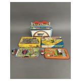 3 Vintage Train-Themed Tin Toys