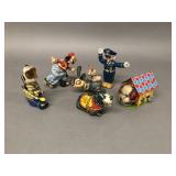 6 Tin Litho Wind-Up Toys